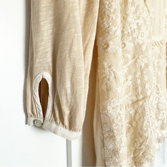 Anthropologie Tiny Finja Embroidered Lace Ruffle Ivory Blouse XS Victorian flowy - Picture 8 of 12